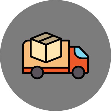 kargo kamyonu. Resim, beyaz arkaplanda vektör