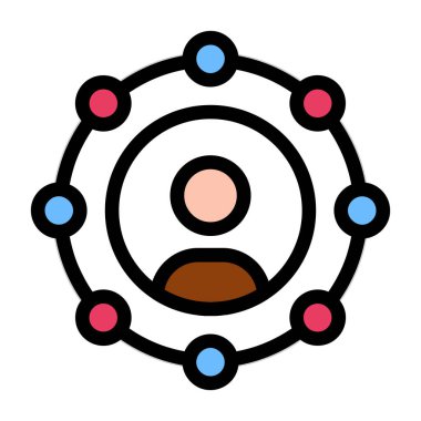 Atom simgesi. düz dizayn vektörü 10