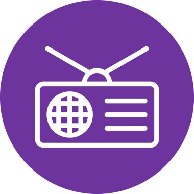 Radyo. Web simgesi basit illüstrasyon