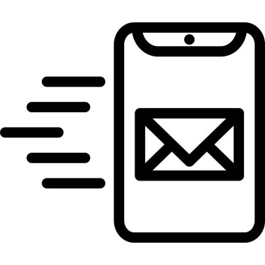 mesaj vektörü ince çizgi simgesi