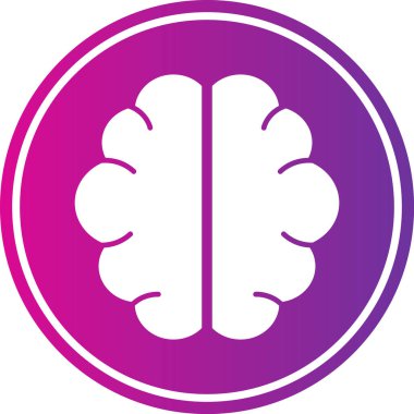 Moda Biçimli Beyin Simgesi İzole Arkaplan