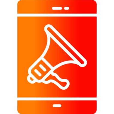 Telefon simgesi ve vektör illüstrasyonlu megafon