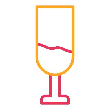 Şampanya cam ikonu, vektör illüstrasyonu