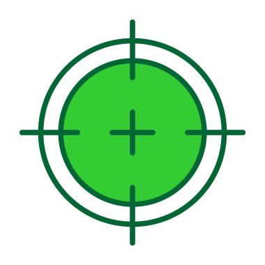 Hedef simgesini vektör web ve mobil uygulaması tasarımı, hedef logo kavramı için izole üzerinde beyaz arka plan