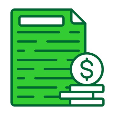 Bill doldurulmuş yeşil vektör simgesi dekoru