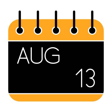 Ağustos ayı tarihli bir takvimin çizimi