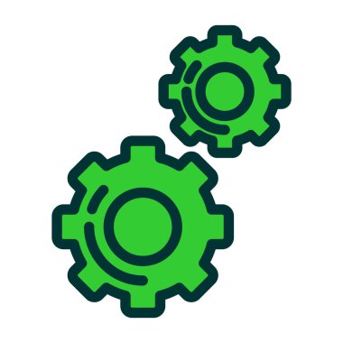 Dişli Doldurulmuş Gradyan Vektör Simgesi Tasarımı