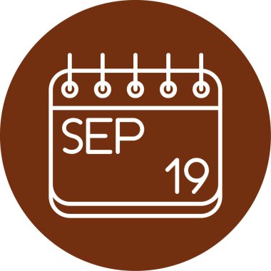 18. Takvim simgesi, kabartma vektör illüstrasyon grafik tasarımı