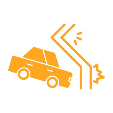 Bozuk ikon vektörlü çarpışan araba. simgeyi parçala. Çarpışma işareti. izole edilmiş sembol çizimi