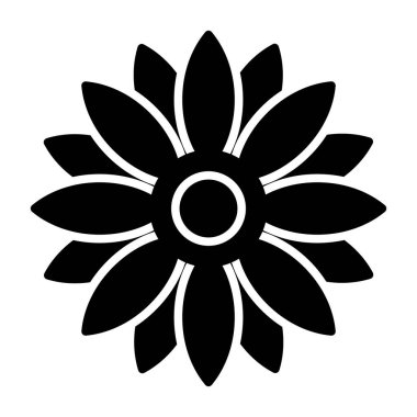 Çiçek vektörü düz simgesi