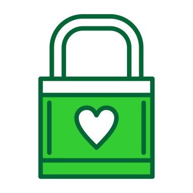 kalp kilidi renk simgesi, vektör çizimi