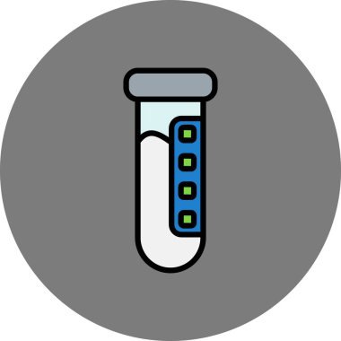 Test tübü simgesi rengi dış hat vektörü