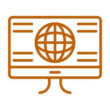 genel ağ simgesi vektör ince çizgi işareti