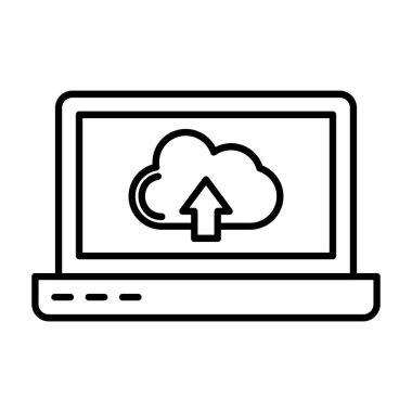 bulut hesaplama vektör çizgisi simgesi