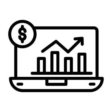 Büyüme vektör satırı simgesi