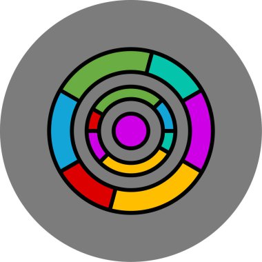 Dairesel bir simgenin vektör illüstrasyonu