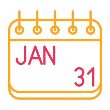 26 Ocak takvim simgesi vektörü