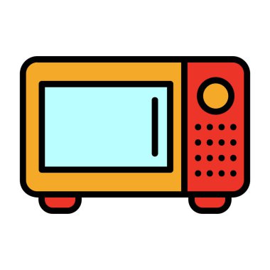 Retro mikrodalga ikonu, vektör illüstrasyon tasarımı