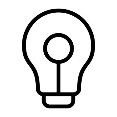 ampul vektörü ince çizgi simgesi