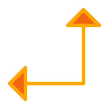 ok sağ vektör simgesi. biçim düz çizgi sembolü, turuncu renk, yuvarlak açı arkaplanı