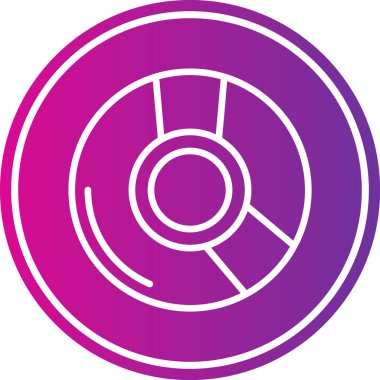 Bir pasta grafiğinin dairesel simgesinin vektör çizimi