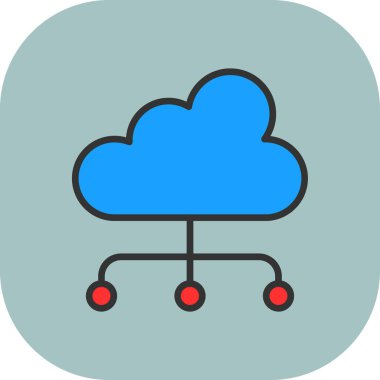 bulut hesaplama simgesi, vektör illüstrasyonu