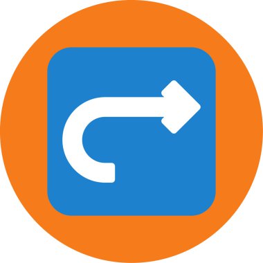 vektör simgesini geri döndür. resim biçimi kare yuvarlak bir düğme içindeki düz simge, beyaz renk.