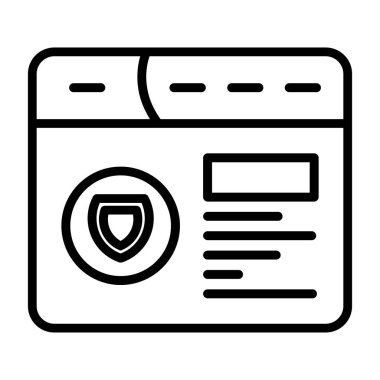 Veri Güvenlik simgesi vektör illüstrasyonu