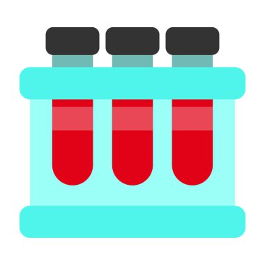 Test Tüpleri Düz Vektör Simgesi Tasarımı