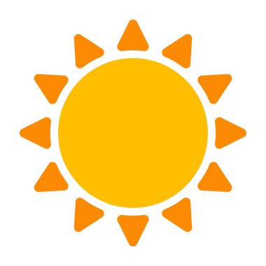 Beyaz arkaplanda güneş vektörü çizimi