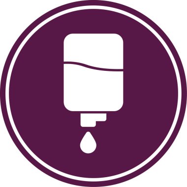 Daire simgesinde bir damla su. düz biçim