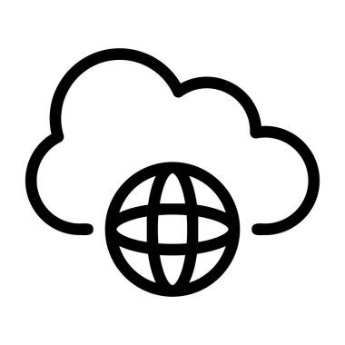 bulut vektörü ince çizgi simgesi