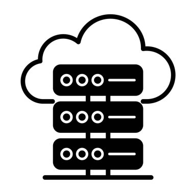 veri merkezi vektörü ince çizgi simgesi