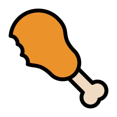 tavuk budu simgesi renk ana hatları vektörü