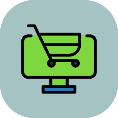 Cart Doldurulmuş Gradyan Vektör Simgesi Tasarımı