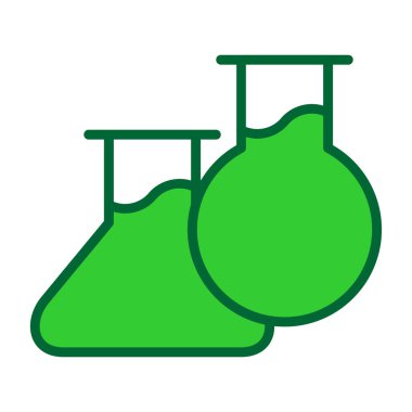 Yeşil sıvılı kimyasal tüp. vektör.