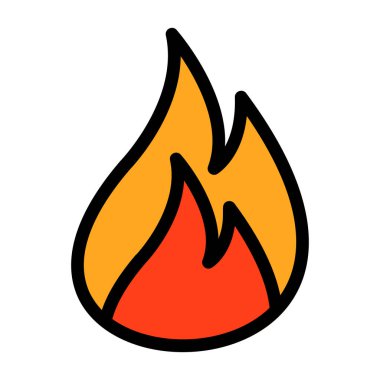 Yangın. Web simgesi basit illüstrasyon