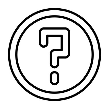 Soru vektörü ince çizgi simgesi