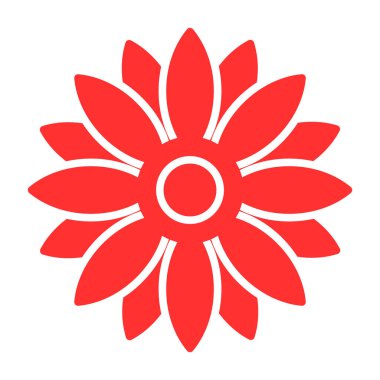 güzel çiçek dekoratif simge vektör çizim tasarım