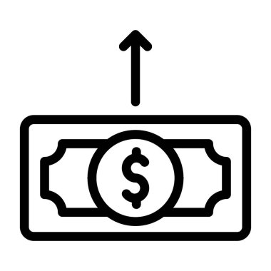 Dolar vektör ince çizgi simgesi