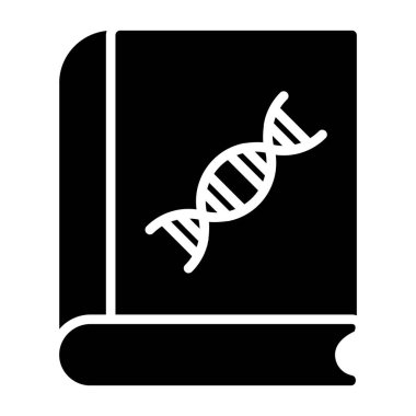 DNA sembolü, teknoloji ve bilim, DNA işareti, vektör grafikleri, beyaz arka planda katı bir kalıp, 10 birim.