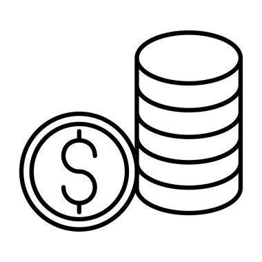 Bozuk paralar ikon vektör illüstrasyonu