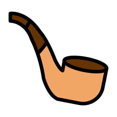 tütün piposu simgesi, çizgi film tarzı