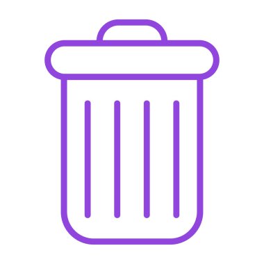 Çöp kutusu simgesi, vektör illüstrasyonu