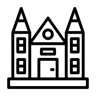 Bina. Web simgesi basit illüstrasyon