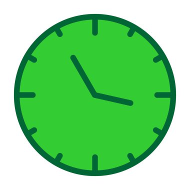 yeşil alarmlı saat simgesi, vektör illüstrasyonu