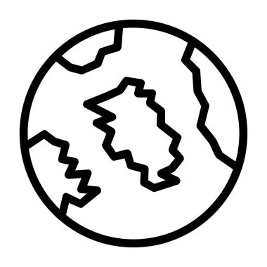 Dünya gezegeni simgesi, dış hat biçimi