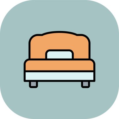 yatak ikonu vektör illüstrasyonu