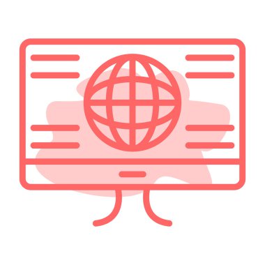 Ekran vektör illüstrasyonlu dünya küresi