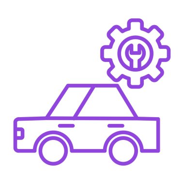 araba mekaniği simgesi vektör çizimi çizimi